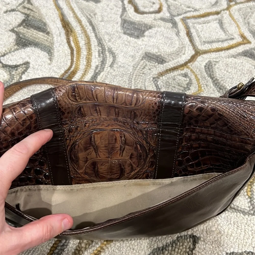 💕 Brahmin brown crocodile leather large crossbody bag 💕